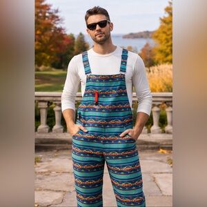 Shinesty Men’s Southwestern Pajamaralls Overalls w/ Bottle Opener M